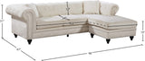 Sabrina Velvet / Engineered Wood / Metal / Foam Contemporary Cream Velvet 2pc. Reversible Sectional - 96" W x 67" D x 31" H