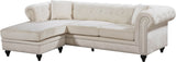 Sabrina Velvet / Engineered Wood / Metal / Foam Contemporary Cream Velvet 2pc. Reversible Sectional - 96" W x 67" D x 31" H