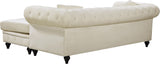 Sabrina Velvet / Engineered Wood / Metal / Foam Contemporary Cream Velvet 2pc. Reversible Sectional - 96" W x 67" D x 31" H