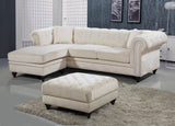 Sabrina Velvet / Engineered Wood / Metal / Foam Contemporary Cream Velvet 2pc. Reversible Sectional - 96" W x 67" D x 31" H