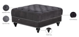 Sabrina Velvet / Engineered Wood / Metal / Foam Contemporary Grey Velvet Ottoman - 34.5" W x 34.5" D x 18.5" H