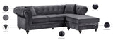 Sabrina Velvet / Engineered Wood / Metal / Foam Contemporary Grey Velvet 2pc. Reversible Sectional - 96" W x 67" D x 31" H