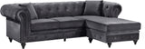 Sabrina Velvet / Engineered Wood / Metal / Foam Contemporary Grey Velvet 2pc. Reversible Sectional - 96" W x 67" D x 31" H