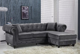 Sabrina Velvet / Engineered Wood / Metal / Foam Contemporary Grey Velvet 2pc. Reversible Sectional - 96" W x 67" D x 31" H