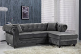 Sabrina Velvet / Engineered Wood / Metal / Foam Contemporary Grey Velvet 2pc. Reversible Sectional - 96" W x 67" D x 31" H