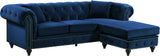 Sabrina Velvet / Engineered Wood / Metal / Foam Contemporary Navy Velvet 2pc. Reversible Sectional - 96" W x 67" D x 31" H