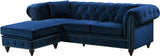 Sabrina Velvet / Engineered Wood / Metal / Foam Contemporary Navy Velvet 2pc. Reversible Sectional - 96" W x 67" D x 31" H