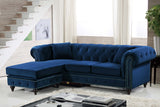 Sabrina Velvet / Engineered Wood / Metal / Foam Contemporary Navy Velvet 2pc. Reversible Sectional - 96" W x 67" D x 31" H