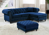 Sabrina Velvet / Engineered Wood / Metal / Foam Contemporary Navy Velvet 2pc. Reversible Sectional - 96" W x 67" D x 31" H