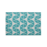 Alicante Outdoor Modern Scatter Rug, Turquoise and White Noble House