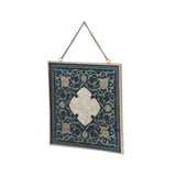 Eldi Oriental Handcrafted Tempered Glass Wall Accessory, Blue Noble House