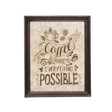 Ethel Modern Handcrafted Inspirational Coffee Wall Art, Brown Noble House