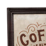 Evanston Modern Handcrafted Inspirational Coffee Wall Art, Brown Noble House