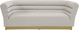 Bellini Velvet / Engineered Wood / Stainless Steel / Foam Contemporary Cream Velvet Sofa - 89" W x 35" D x 32" H