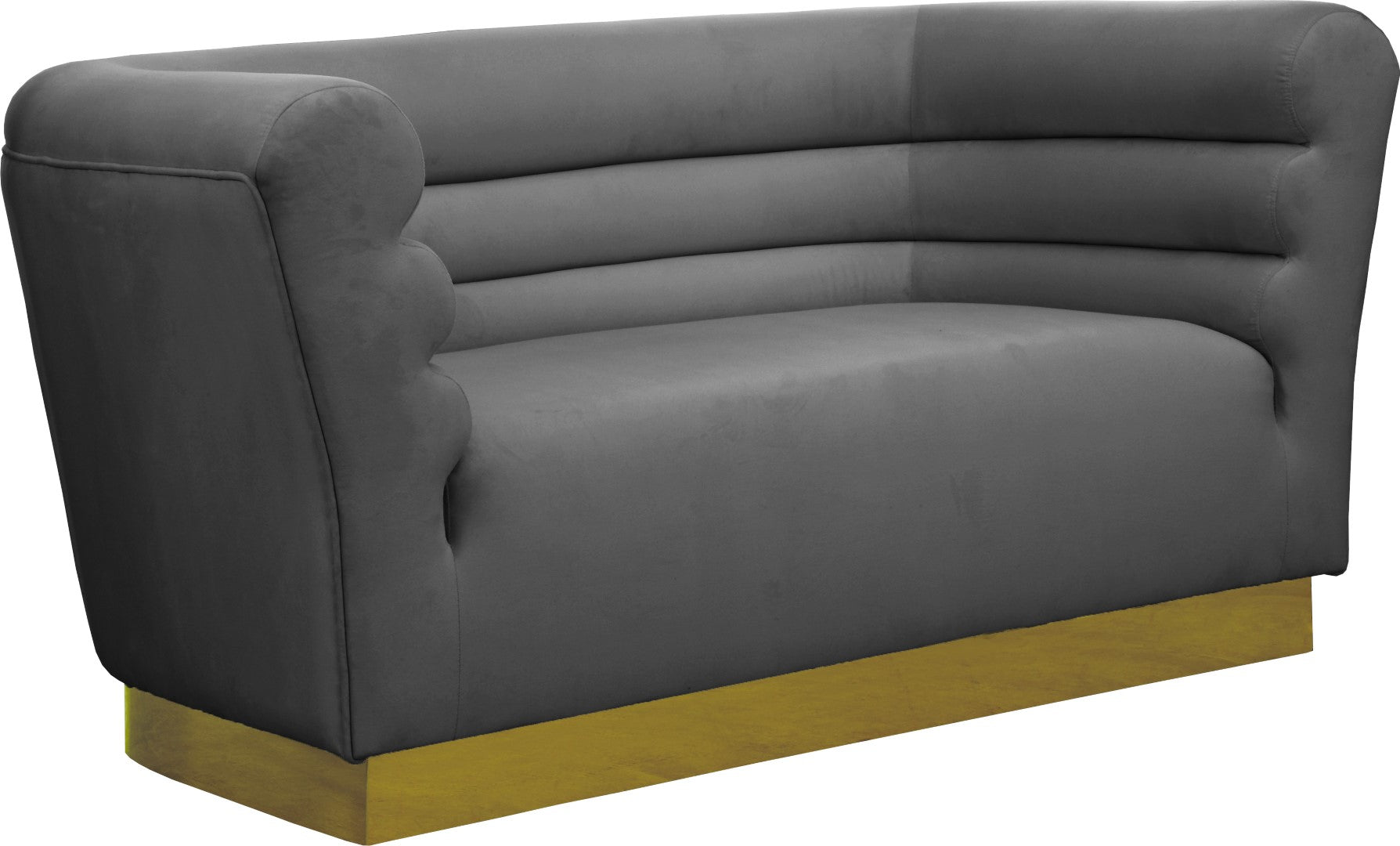 Bellini Velvet Contemporary Loveseat - Thumbnail 3