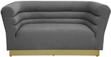 Bellini Velvet / Engineered Wood / Stainless Steel / Foam Contemporary Grey Velvet Loveseat - 67" W x 35" D x 32" H