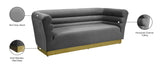 Bellini Velvet / Engineered Wood / Stainless Steel / Foam Contemporary Grey Velvet Sofa - 89" W x 35" D x 32" H