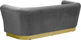 Bellini Velvet / Engineered Wood / Stainless Steel / Foam Contemporary Grey Velvet Sofa - 89" W x 35" D x 32" H