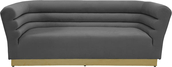Bellini Velvet / Engineered Wood / Stainless Steel / Foam Contemporary Grey Velvet Sofa - 89" W x 35" D x 32" H