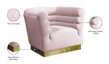Bellini Velvet / Engineered Wood / Stainless Steel / Foam Contemporary Pink Velvet Chair - 44" W x 35" D x 32" H