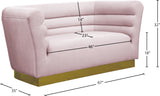 Bellini Velvet / Engineered Wood / Stainless Steel / Foam Contemporary Pink Velvet Loveseat - 67" W x 35" D x 32" H