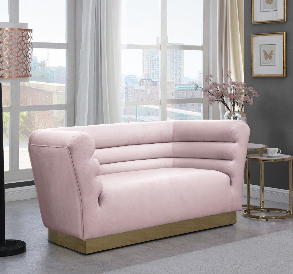 Bellini Velvet Contemporary Loveseat - Thumbnail 4