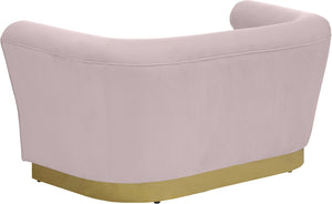 Bellini Velvet / Engineered Wood / Stainless Steel / Foam Contemporary Pink Velvet Loveseat - 67" W x 35" D x 32" H