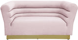 Bellini Velvet / Engineered Wood / Stainless Steel / Foam Contemporary Pink Velvet Loveseat - 67" W x 35" D x 32" H