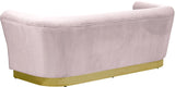 Bellini Velvet / Engineered Wood / Stainless Steel / Foam Contemporary Pink Velvet Sofa - 89" W x 35" D x 32" H