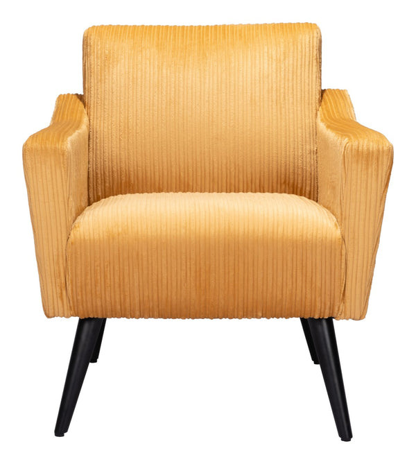 Zuo Modern Bastille 100% Polyester, Plywood, Rubberwood Modern Commercial Grade Accent Chair Yellow, Black 100% Polyester, Plywood, Rubberwood