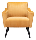 Zuo Modern Bastille 100% Polyester, Plywood, Rubberwood Modern Commercial Grade Accent Chair Yellow, Black 100% Polyester, Plywood, Rubberwood