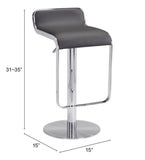 Zuo Modern Equino 100% Polyurethane, Plywood, Steel Modern Commercial Grade Barstool Espresso, Chrome 100% Polyurethane, Plywood, Steel