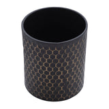 Sagebrook Home Contemporary Set of 2 -  3d  Honeycomb Planter On Metal Stand, Blk/gld 12629-20 Black Iron