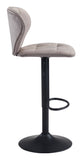 Zuo Modern Salem 100% Polyester, Plywood, Steel Modern Commercial Grade Barstool Gray, Black 100% Polyester, Plywood, Steel