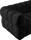 Gwen Velvet / Engineered Wood / Metal / Foam Contemporary Black Velvet Chair - 46" W x 35" D x 29.5" H