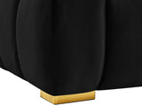 Gwen Velvet / Engineered Wood / Metal / Foam Contemporary Black Velvet Chair - 46" W x 35" D x 29.5" H