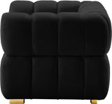 Gwen Velvet / Engineered Wood / Metal / Foam Contemporary Black Velvet Chair - 46" W x 35" D x 29.5" H