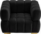 Gwen Velvet / Engineered Wood / Metal / Foam Contemporary Black Velvet Chair - 46" W x 35" D x 29.5" H