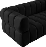 Gwen Velvet / Engineered Wood / Metal / Foam Contemporary Black Velvet Sofa - 91" W x 35" D x 29.5" H