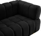 Gwen Velvet / Engineered Wood / Metal / Foam Contemporary Black Velvet Sofa - 91" W x 35" D x 29.5" H