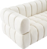 Gwen Velvet / Engineered Wood / Metal / Foam Contemporary Cream Velvet Chair - 46" W x 35" D x 29.5" H