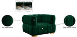 Gwen Velvet / Engineered Wood / Metal / Foam Contemporary Green Velvet Chair - 46" W x 35" D x 29.5" H