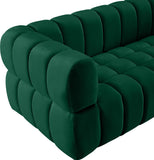 Gwen Velvet / Engineered Wood / Metal / Foam Contemporary Green Velvet Chair - 46" W x 35" D x 29.5" H