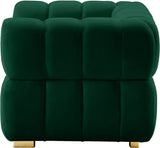 Gwen Velvet / Engineered Wood / Metal / Foam Contemporary Green Velvet Chair - 46" W x 35" D x 29.5" H