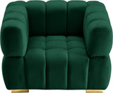 Gwen Velvet / Engineered Wood / Metal / Foam Contemporary Green Velvet Chair - 46" W x 35" D x 29.5" H