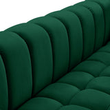 Gwen Velvet / Engineered Wood / Metal / Foam Contemporary Green Velvet Chair - 46" W x 35" D x 29.5" H