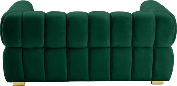 Gwen Velvet / Engineered Wood / Metal / Foam Contemporary Green Velvet Loveseat - 68" W x 35" D x 29.5" H