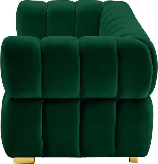 Gwen Velvet / Engineered Wood / Metal / Foam Contemporary Green Velvet Loveseat - 68" W x 35" D x 29.5" H