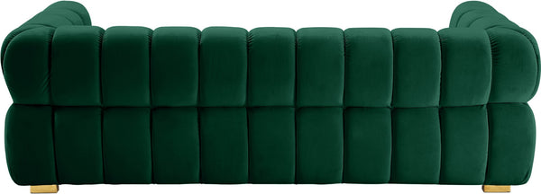 Gwen Velvet / Engineered Wood / Metal / Foam Contemporary Green Velvet Sofa - 91" W x 35" D x 29.5" H