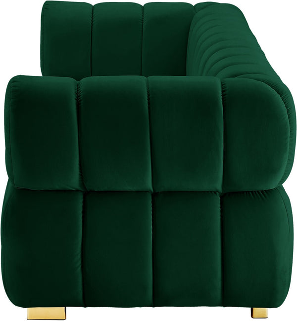 Gwen Velvet / Engineered Wood / Metal / Foam Contemporary Green Velvet Sofa - 91" W x 35" D x 29.5" H